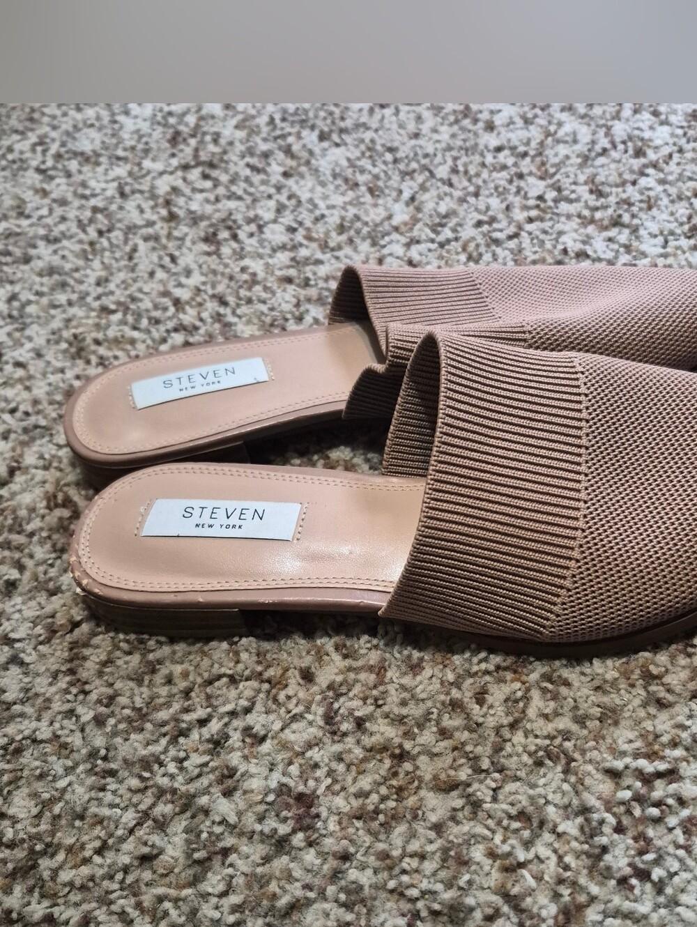 Steven By Steve Madden Knit Pointed Slip-On Mules in Tan Size 9.5 - Picture 4 of 4